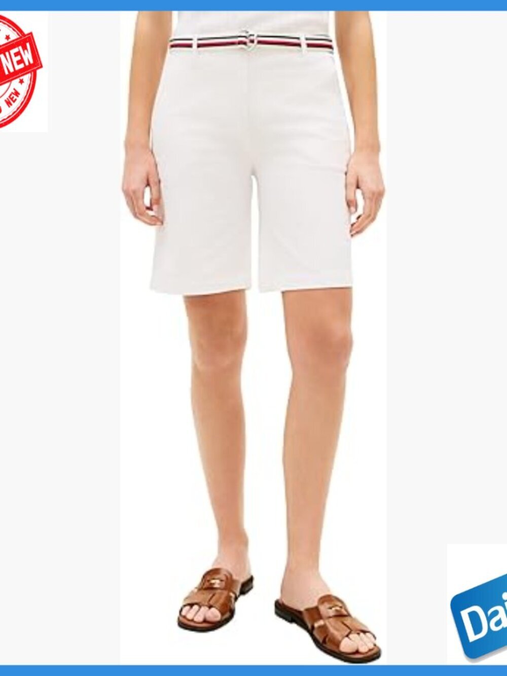 Mid Rise 9" Chino Shorts with Stretch, Casual Bermuda Shorts